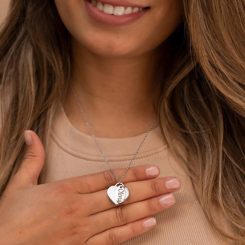 Seashell heart & tag silver