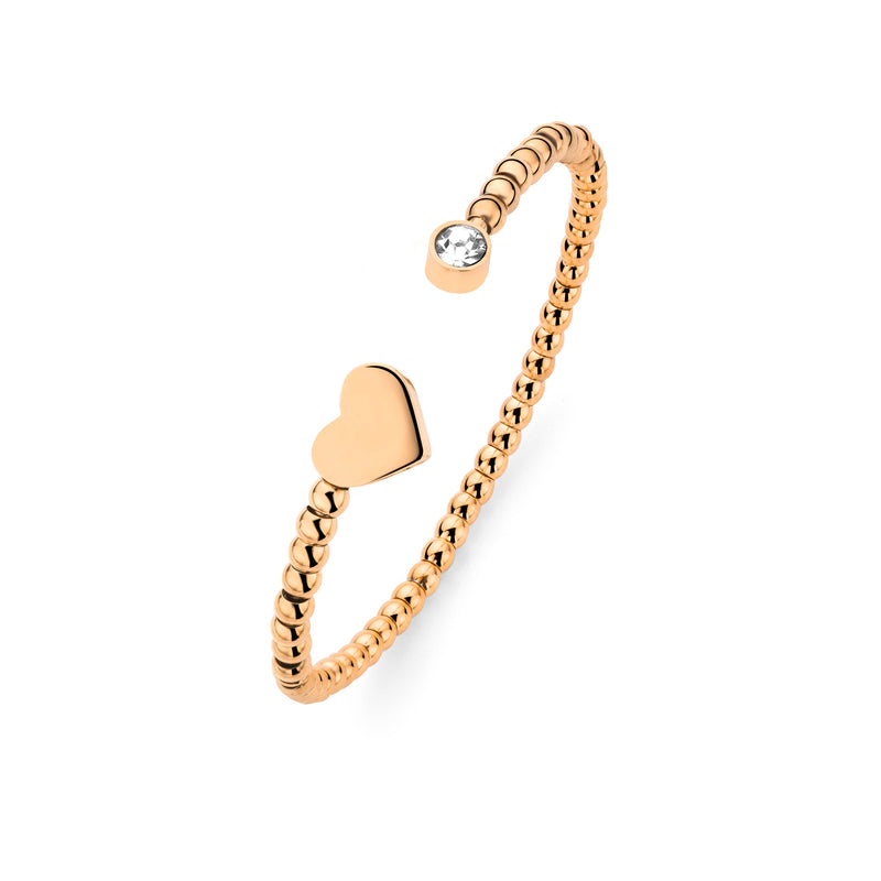 Heart ball bangle rosé gold