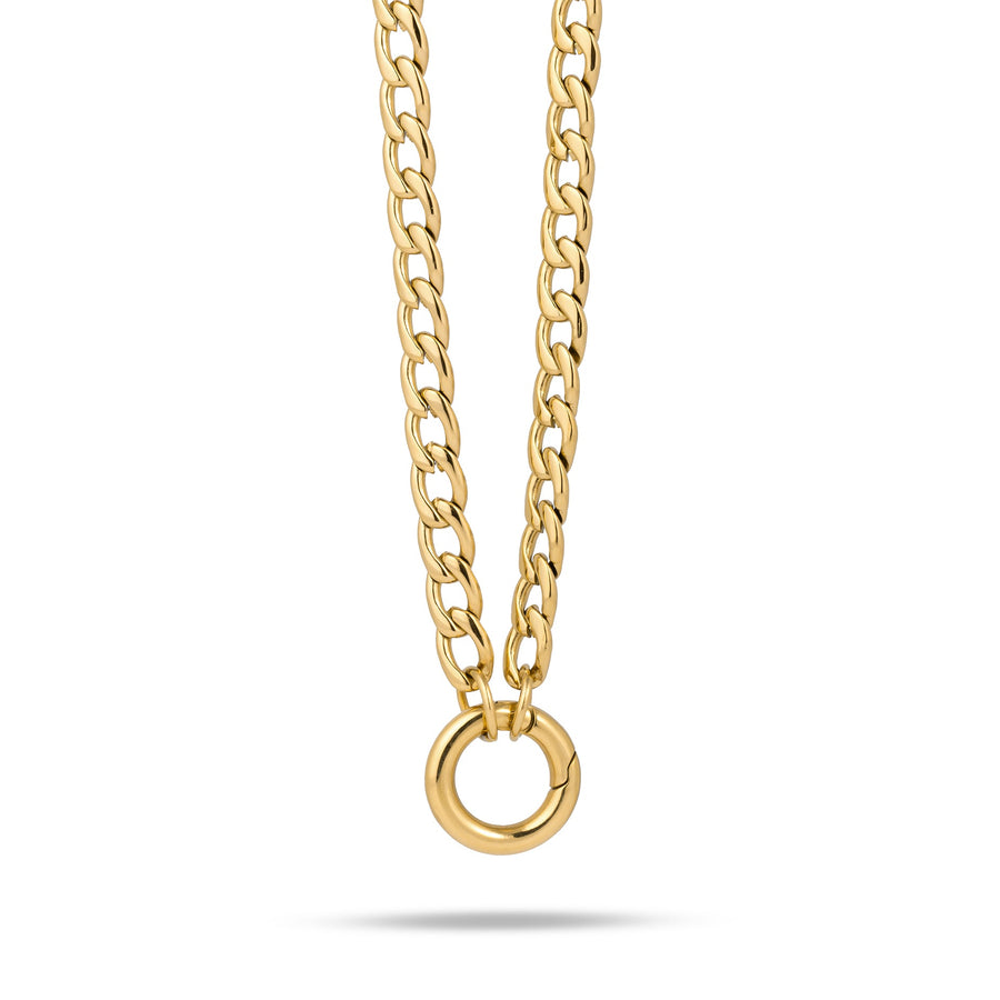 Loose letter & birthstone necklace gold