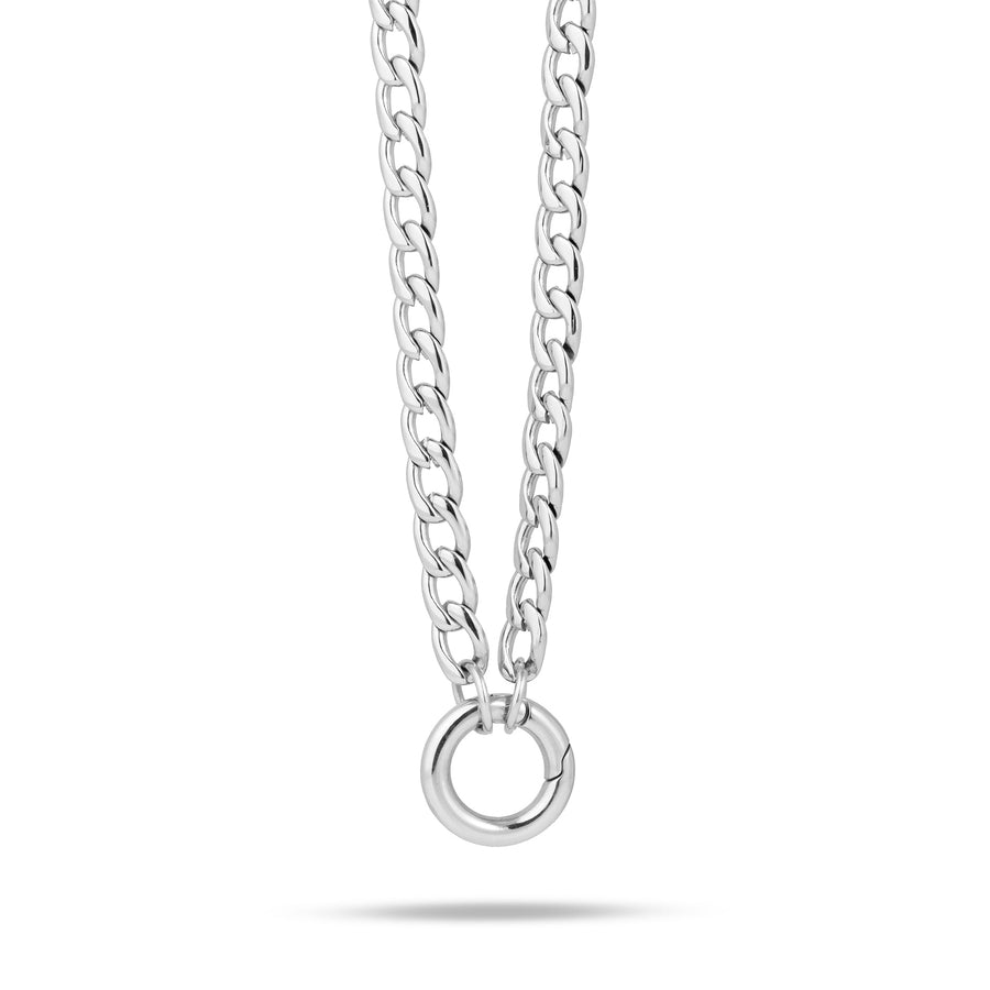 Loose letter & birthstone necklace silver