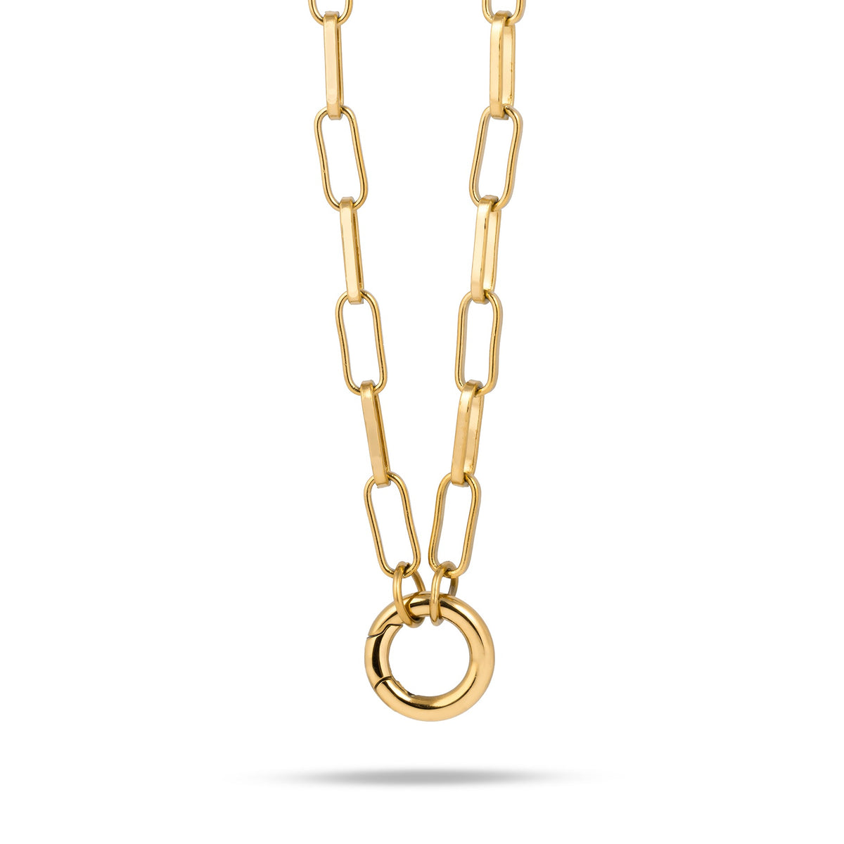 Loose letter & birthstone link chain gold
