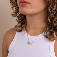 Bubble initials necklace gold