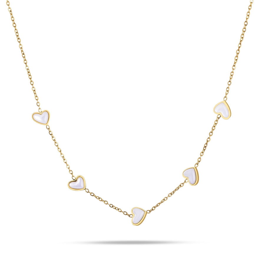 Seashell Hearts Choker gold