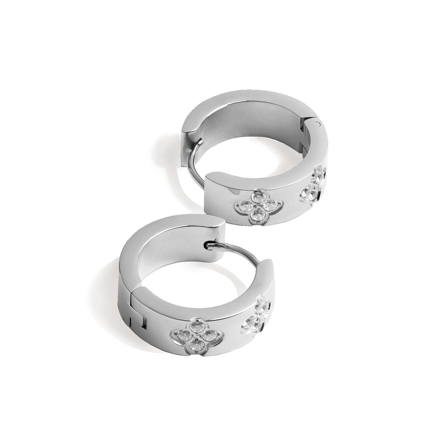 Clover stones earring silver