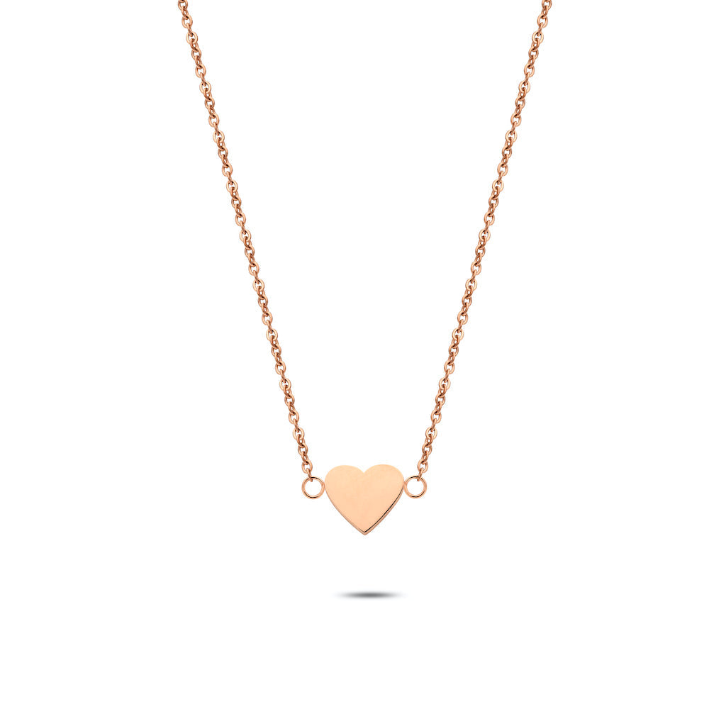 Heart necklace rosé gold