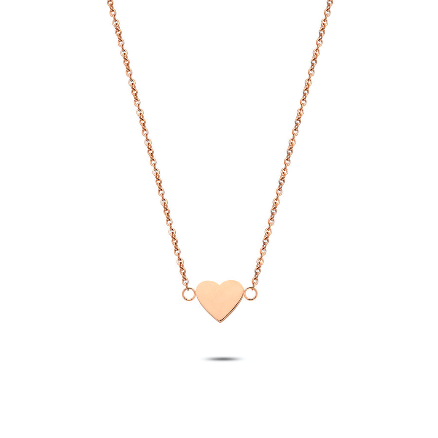 Heart necklace rosé gold