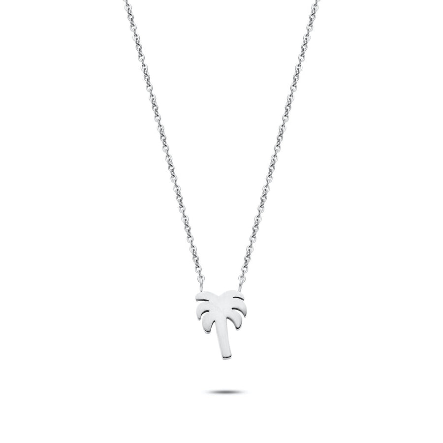 Palm tree necklace silver