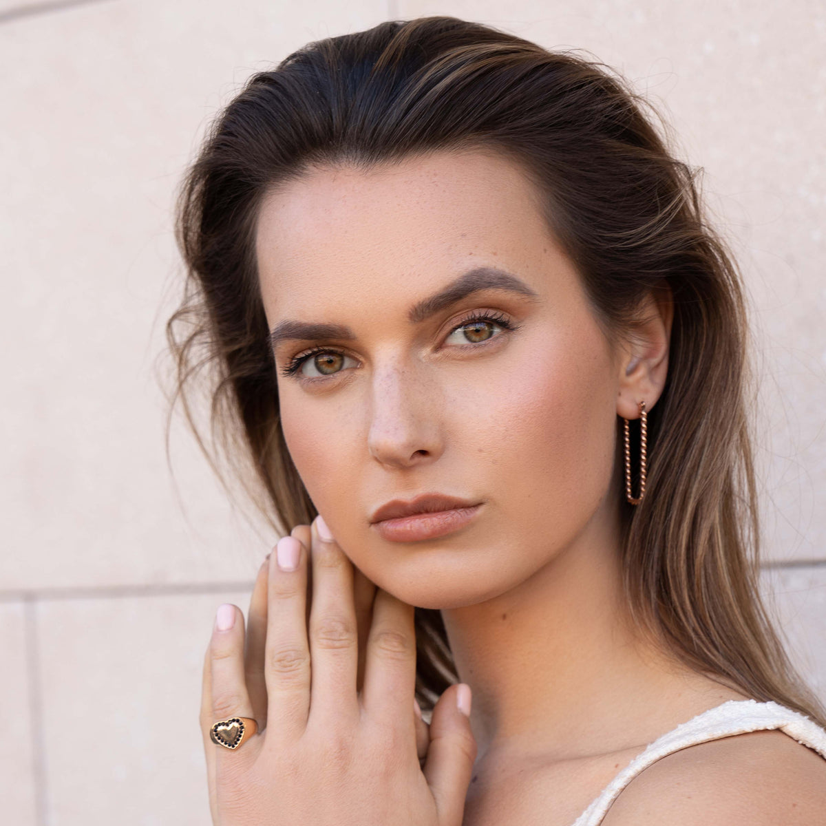 Rope earring rosé gold