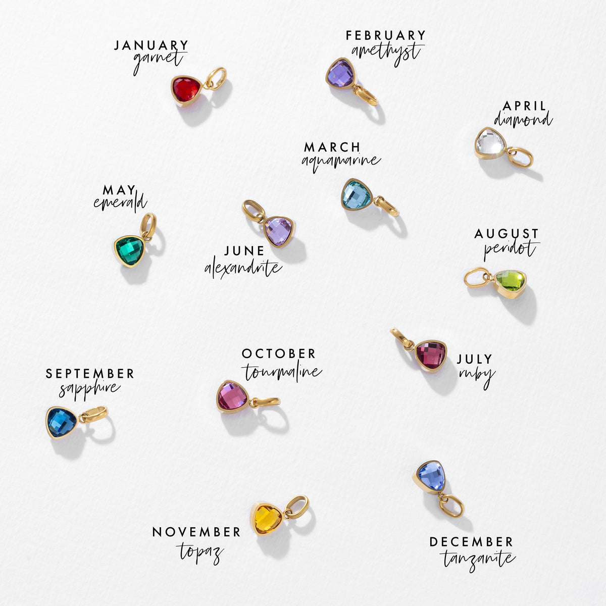 Letter & birthstone link chain silver