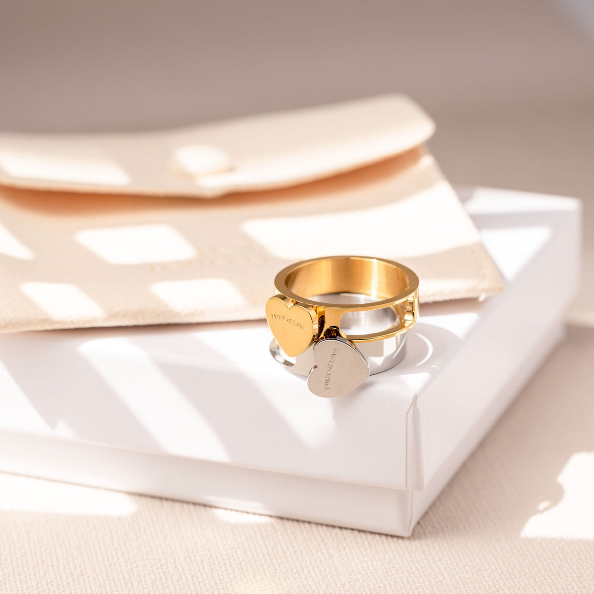 Twist of love ring gold initials